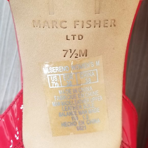 Marc Fisher Sereno Pump, Red , Womens Size 7.5 / 38 - Picture 11 of 11